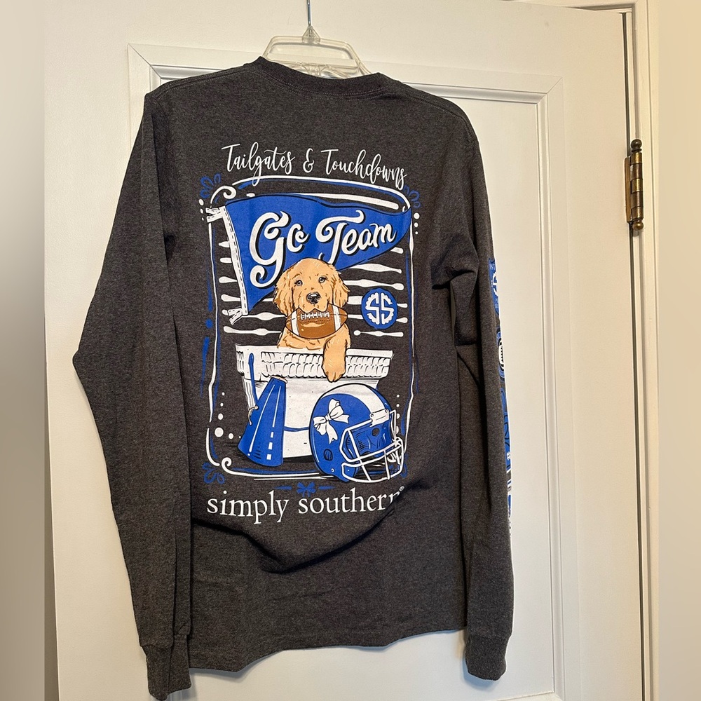 Simply Southern Charcoal Long Sleeve T-Shirt, Size Small